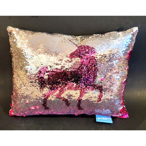 Unicorn Magic Sequin Swipe Decorative Pillow 12"x16" Lightning Bug for Belk